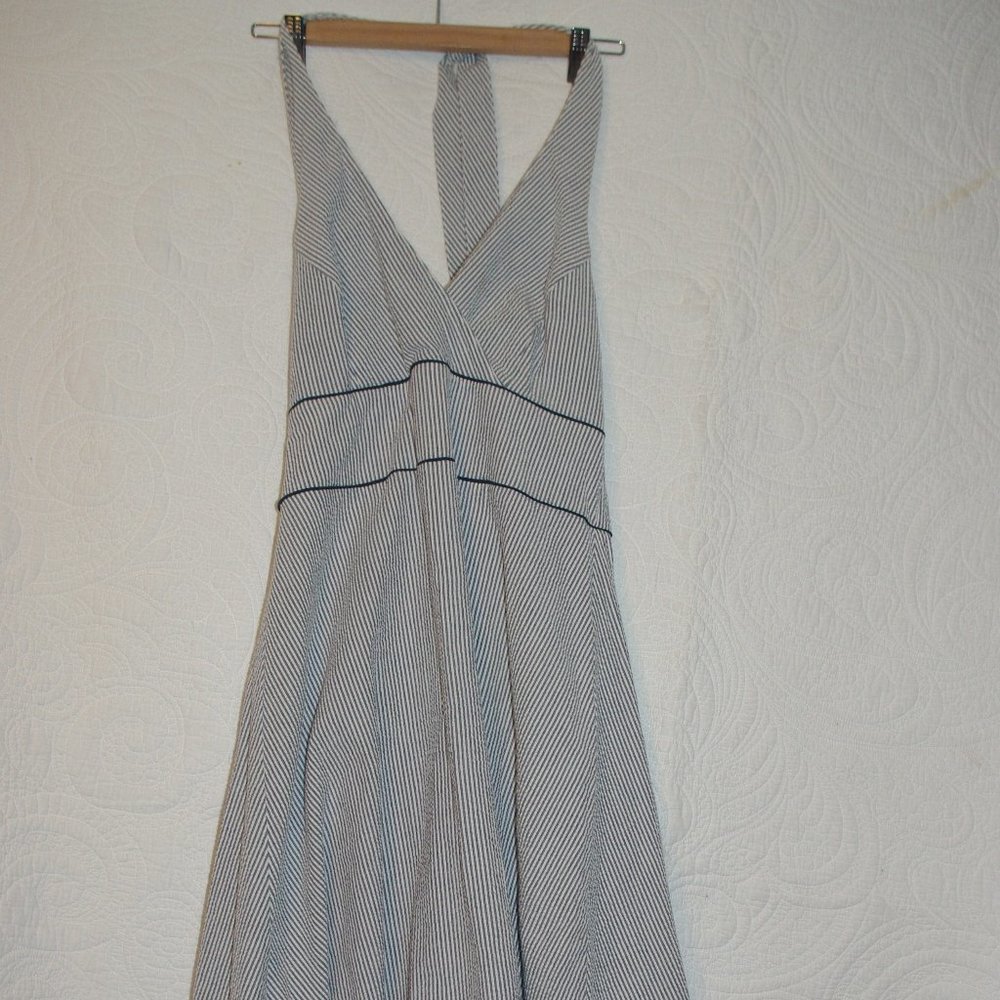 Pin-stripe halter dress, size 8